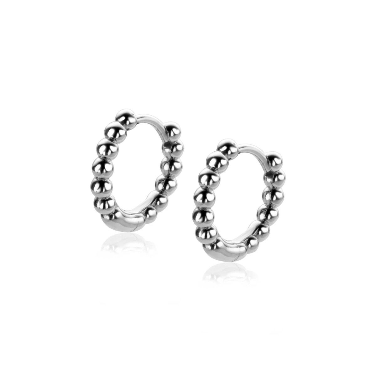 ZINZI zlv. klapcreolen bolletjes 13.5x2.5mm