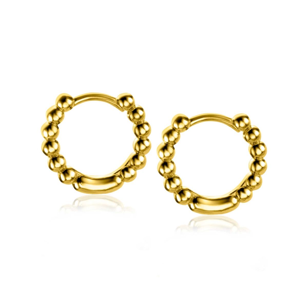 ZINZI zlv. klapcreolen g.verg. bolletjes 15x2.5mm