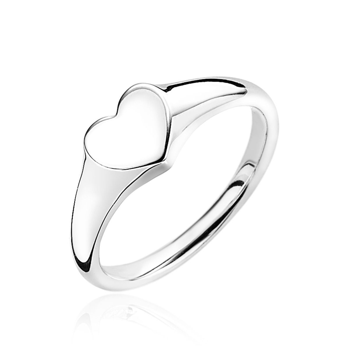 ZINZI silberner kleiner Finger Ring Monogramm Herz glatt 5,7mm ZIR1666
