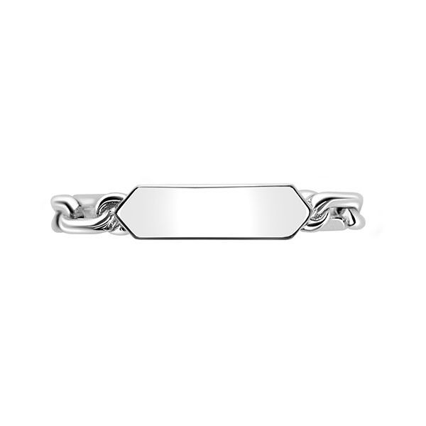 ZINZI zlv. ring paperclip met plaatje mt.62