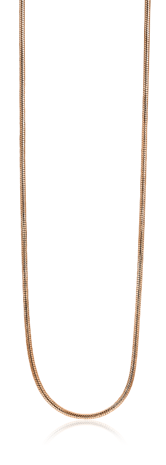 ZINZI silberne Schlangenkette rosé vergoldet 1mm breit ZISL45R