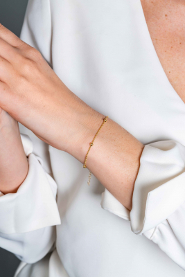 ZINZI GOLD bolletjes armband met 4x bol 16-19cm