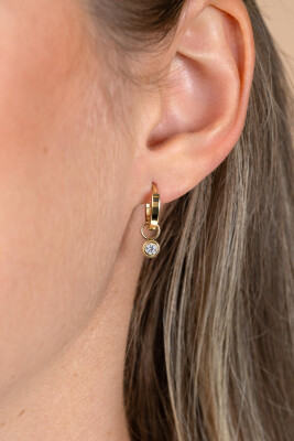 ZINZI GOLD oorbedels zirc.rond in bewerkt kastje