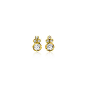 ZINZI GOLD oorknopjes fantasie met zirconia's