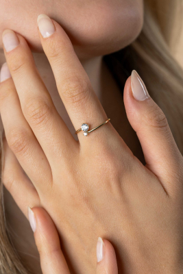 ZINZI Gold ring slagmodel met zirconia's mt. 58
