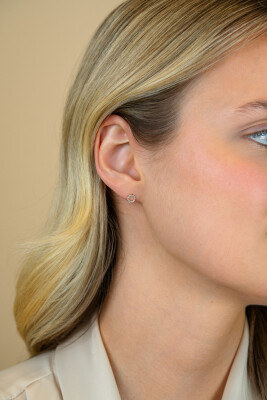 ZINZI GOLD oorknopjes rond open zirconia's 5.5mm