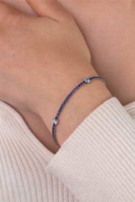 ZINZI zlv. tennisarmband fant.blauw/ichtblauw