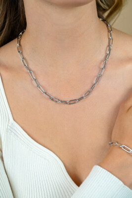 ZINZI zlv. collier paperclipschakels 5.8mm 45cm