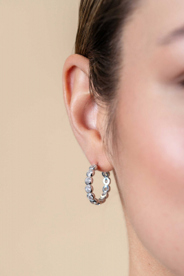 ZINZI zlv. oorstekers met ronde zirconia's 21x4mm