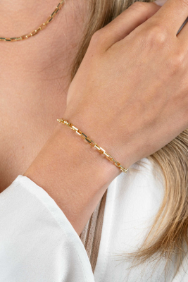 ZINZI vergoldetes Silberarmband mit venezianischen Gliedern, 3 mm, 16,5-19,5 cm ZIA2587
