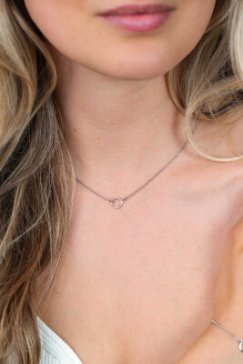 ZINZI zlv. collier met open rondje