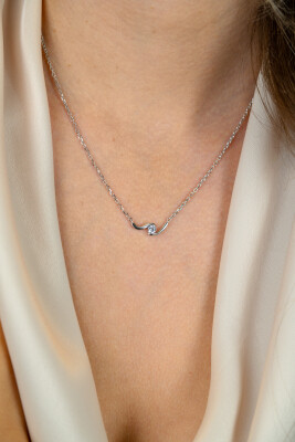 ZINZI zlv. collier slagmodel met zirconia