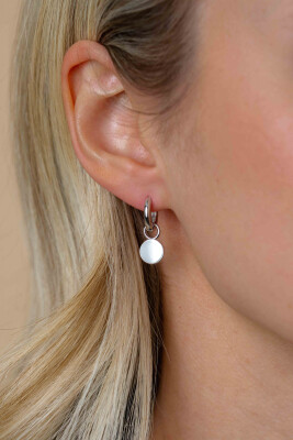 ZINZI zlv. oorbedels rond plaatje 8mm