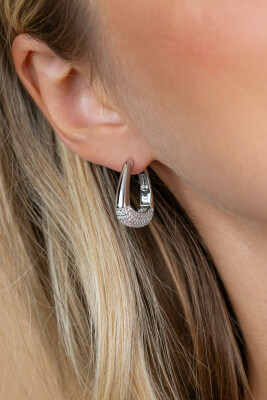 ZINZI zlv. luxe klapcreolen rechthoek afl.pave zirc.