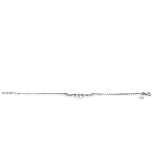 ZINZI silbernes Luxus zweifarbig Armband mit Stab ruit  weiße Zirkonias 18-20cm ZIA2121