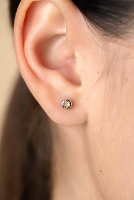 ZINZI zlv. oorknopjes birthstones citrien cz