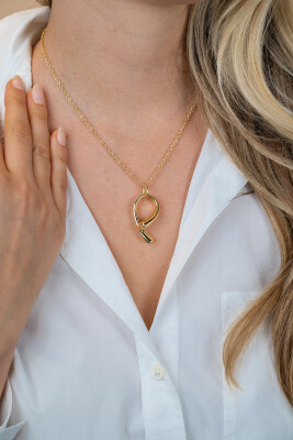 ZINZI zlv. collier gg,verg. met sierlijke hanger