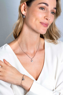 ZINZI zlv. armband paperclip met slotje hanger