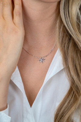 ZINZI zlv. collier met fantasie ster met zironia's