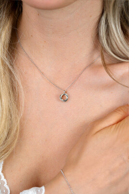 ZINZI zlv. collier met hanger 3 ringen in elkaar