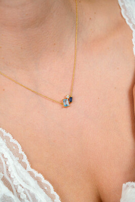 ZINZI zlv. collier gg.verg.baq.lichtblauw/blauw/zirc.