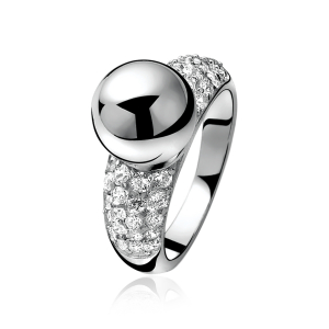 ZINZI silberner Ring weiß ZIR716