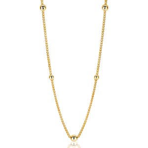 ZINZI silberne Gourmet Kette 14K gelbvergoldet Kugel 45cm ZIC987G