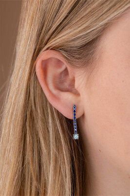 ZINZI zlv. oorstekers rijzetting blauw/lichtbl. 26.5mm