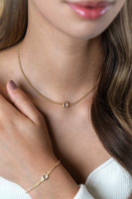 ZINZI zlv. collier gg.verg. grmt. met vk zirconia