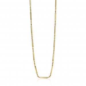 ZINZI silberne Fantasie Kette 14K gelb vergoldet mit Stäbchen 40-44cm ZIC1452G