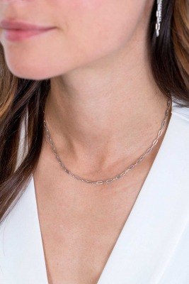 ZINZI silberne Kette paperclip Glieder 2,7mm breit 45cm ZIC2150