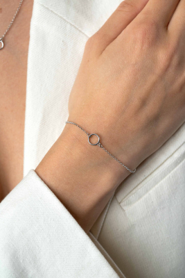 ZINZI zlv. armband met open rondje
