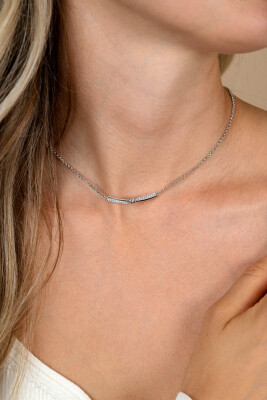 ZINZI Silber Jasseron-Kette mit luxuriösem Twist-Anhänger mit Knoten und weißen Zirkonias, 42-45 cm ZIC2680