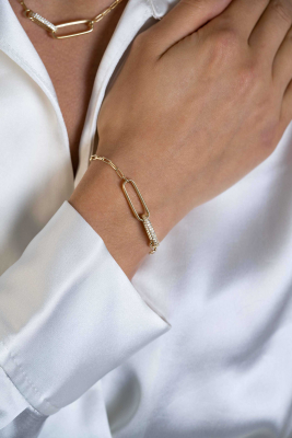 ZINZI zlv. armband gg.verg.met 2 grote schakals zirc.
