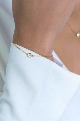 ZINZI silbernes Armband 14K gelb vergoldet rund  weiß ZIA1393Y