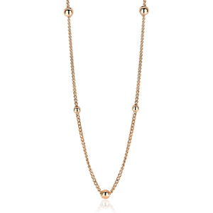 ZINZI silberne Gourmet Kette rosé vergoldet Kugel 45cm ZIC987R