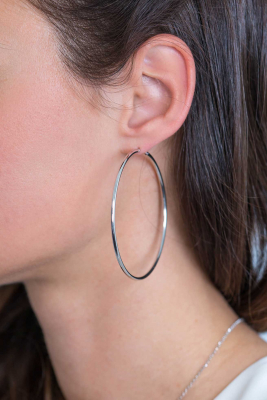 ZINZI silberne Ohrringe glatt 65x2mm rund ZIO438