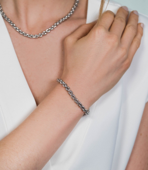 Zinzi silbernes Gliederarmband 19,5cm ZIA1205