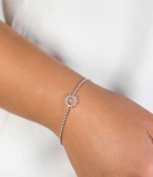 ZINZI silbernes Armband Sonne weiß ZIA1883