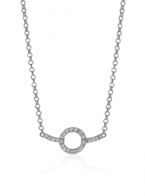 Zinzi silberne Kette eng rund design  weiß 42-45cm ZIC1063
