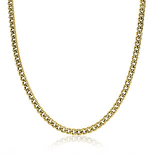 ZINZI Silber vergoldete Gourmet-Halskette 4,5mm breit 45cm ZIC1414G