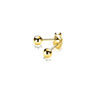 ZINZI zlv. oorknoppen geel verg. bol 4mm
