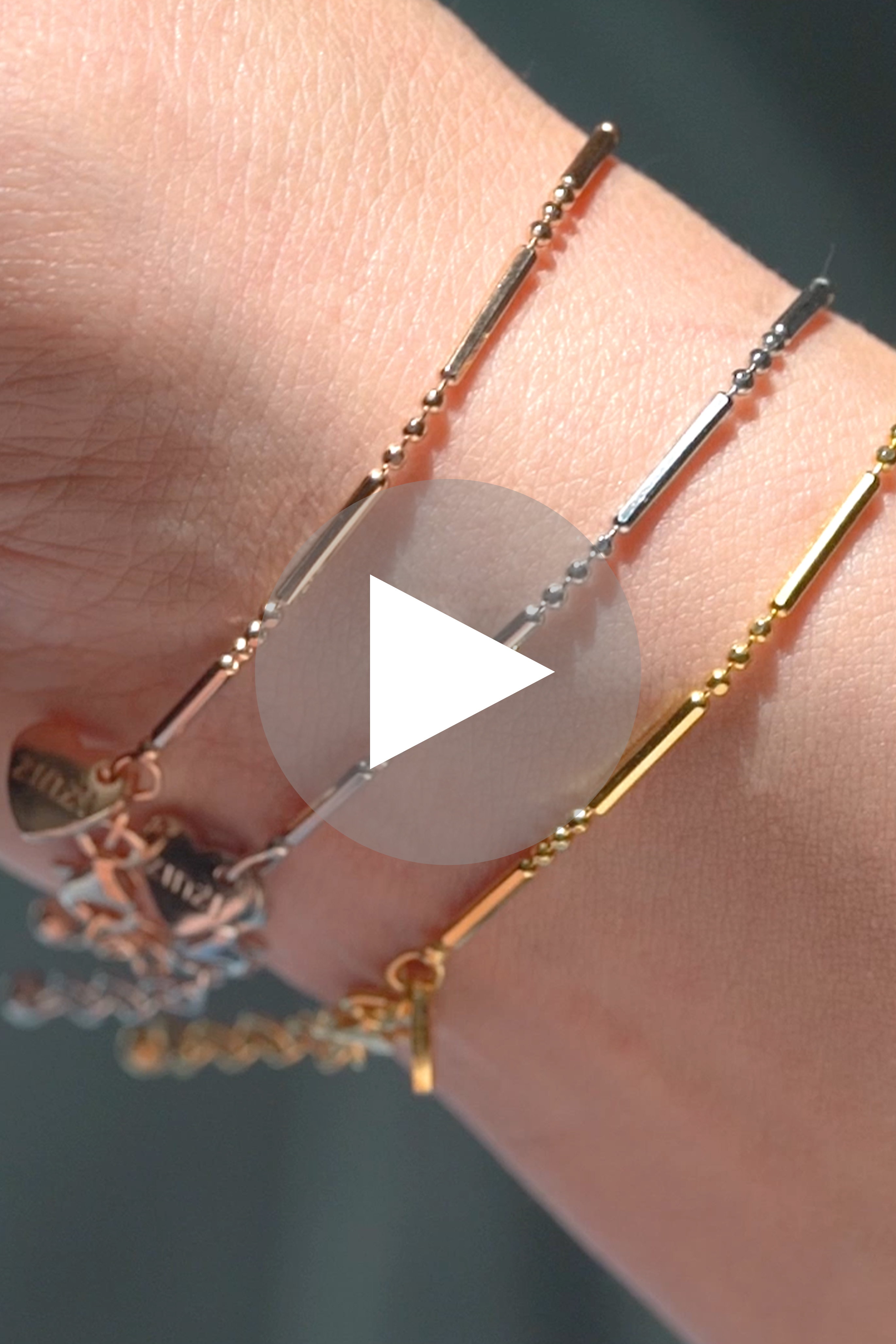 ZINZI silbernes Fantasie Armband 14K gelb vergoldet Stäbchen ZIA1452G