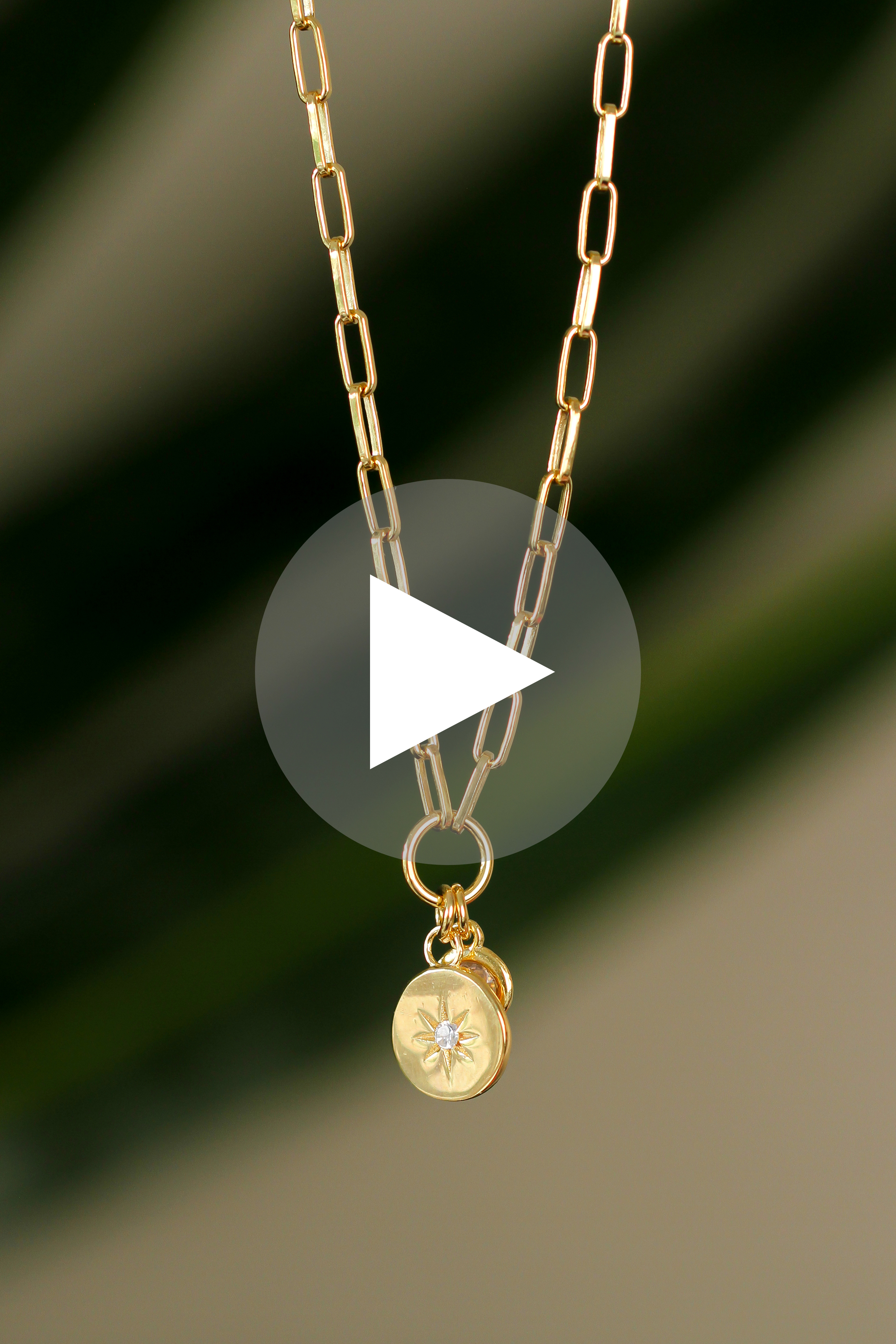 ZINZI silberne Kette 14K gelb vergoldet 45cm rund Stern ZIC1994G