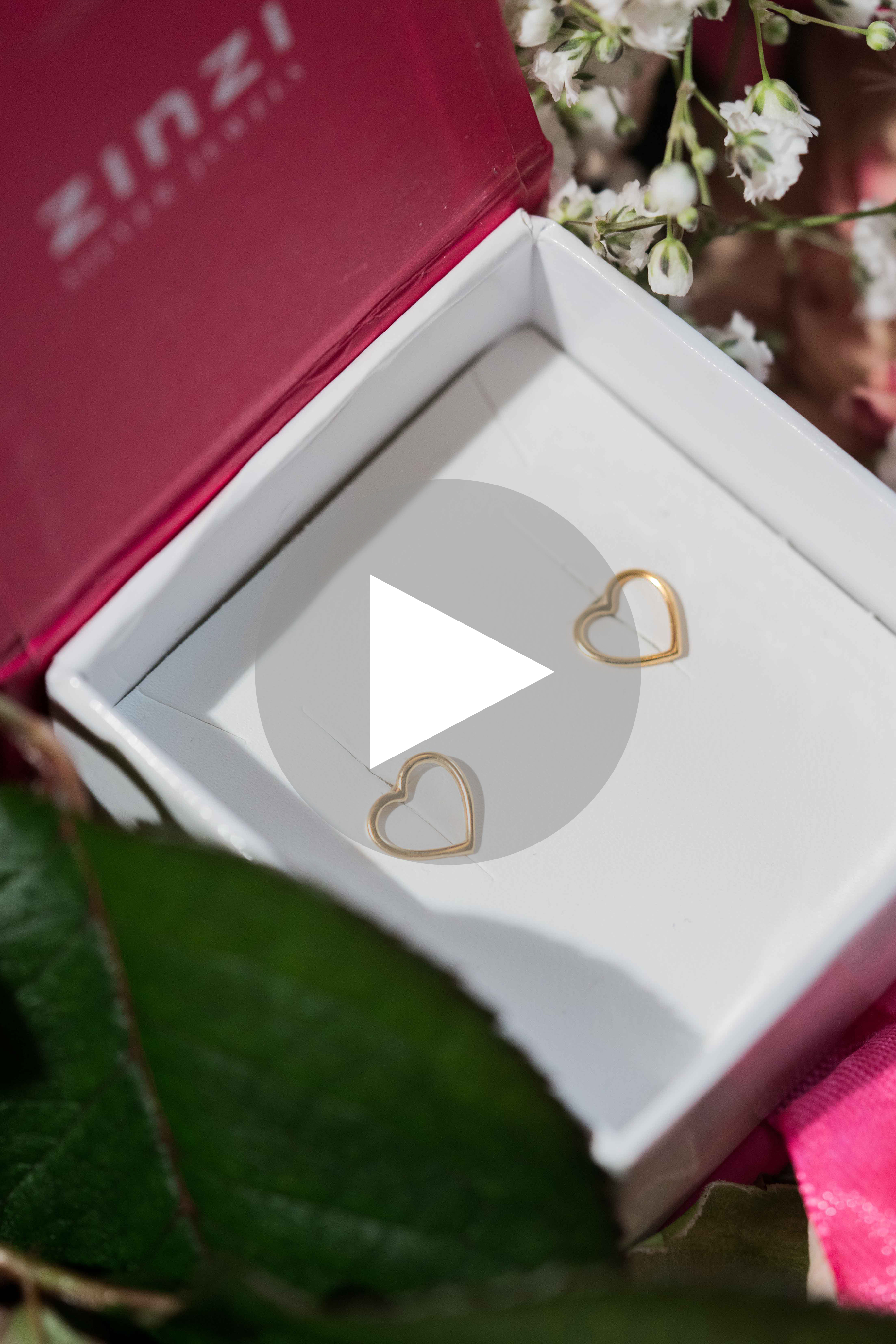 ZINZI silberne Ohrstecker 14K gelbvergoldet offen Herz 8mm ZIO1630G