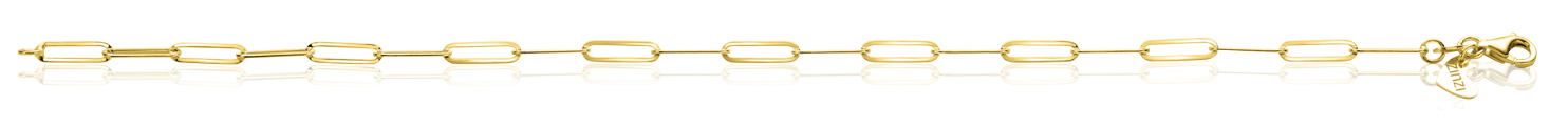 ZINZI Gold 14Karat Gold Armband mit Paperclip Gliedern 2,7mm breit ZGA297