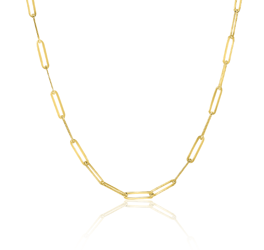 ZINZI Gold 14 Karat Gold Halsketten 45cm mit Paperclip Gliedern 1,6mm breit ZGC298