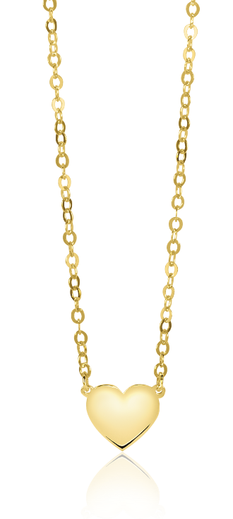 ZINZI Gold 14 Karat Gold Halsketten 40-45cm mit Herz 8mm ZGC301