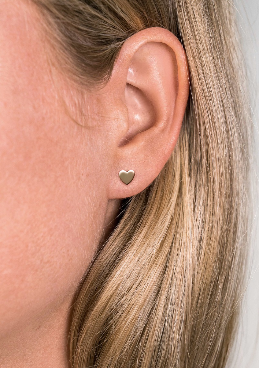 ZINZI Gold 14 Karat Gold Ohrstecker glatt Herz ZGO214