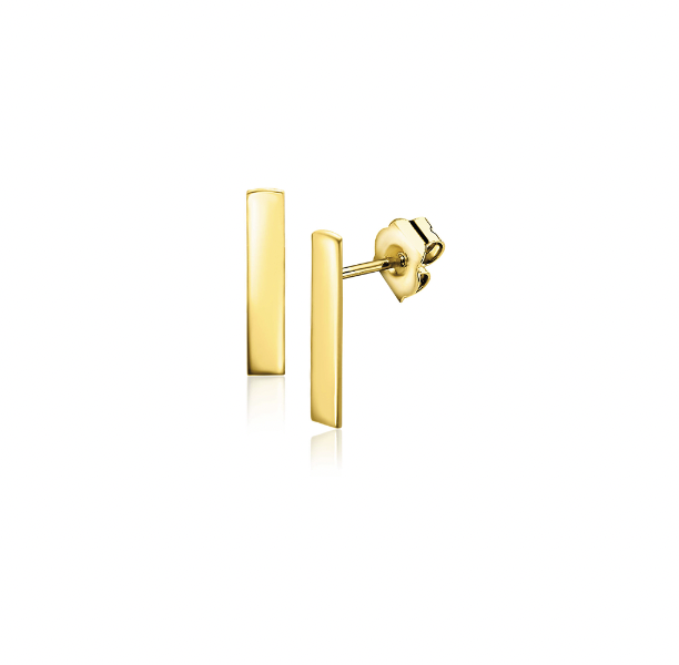 ZINZI GOLD oorknopjes staafje plat 10x2mm